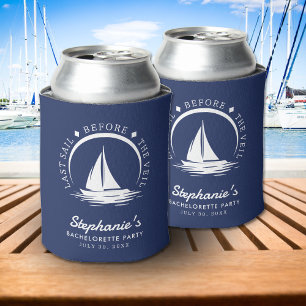 Last Sail Before the Veil Blue Bachelorette Party Can Cooler