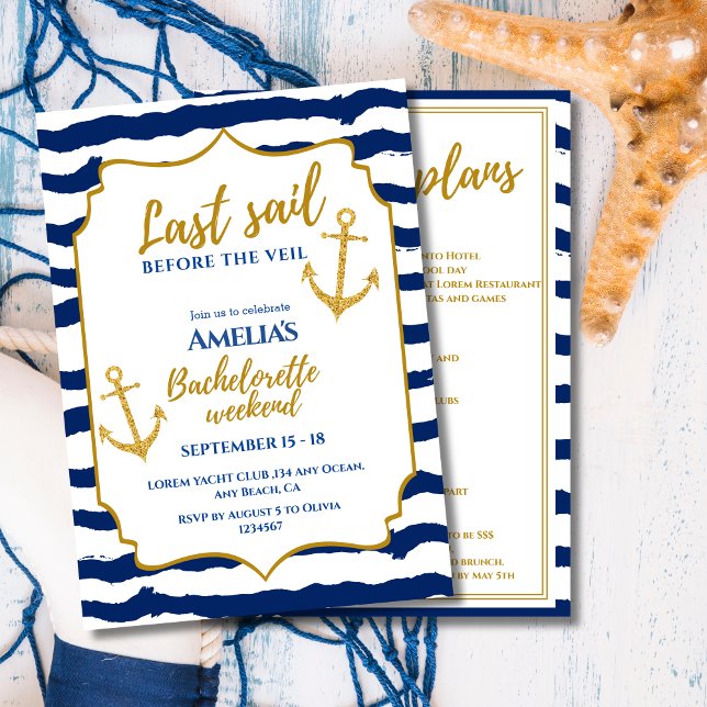 Last sail before the veil coastal  Bride Weekend  Invitation (Creator Uploaded)