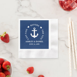 Last Sail Before The Veil Hearts Nautical Anchor Napkin