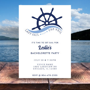 Last Sail Before the Veil Helm Bachelorette Party Invitation