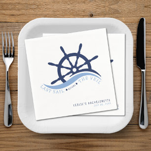 Last Sail Before the Veil Helm Bachelorette Party Napkin