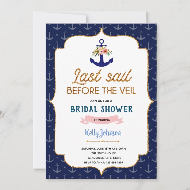 Last Sail Before the Veil invitation (Front)