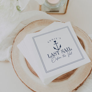 Last Sail Before the Veil Nautical Bachelorette Napkin