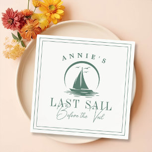 Last Sail Before the Veil Nautical Bachelorette Napkin