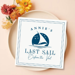 Last Sail Before the Veil Nautical Bachelorette Napkin