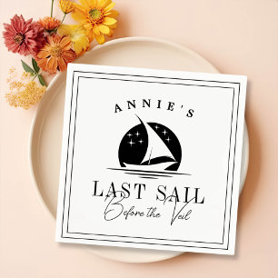 Last Sail Before the Veil Nautical Bachelorette Napkin