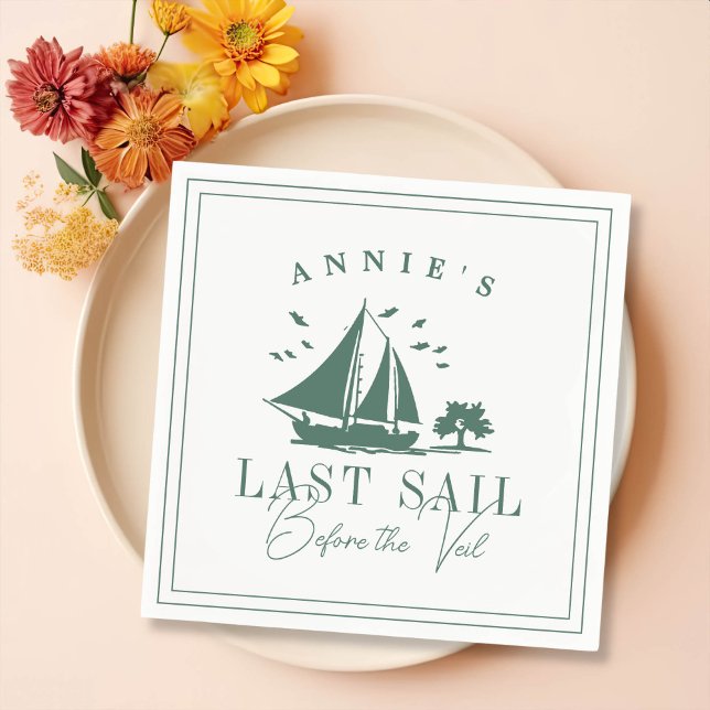 Last Sail Before the Veil Nautical Bachelorette Napkin (Creator Uploaded)