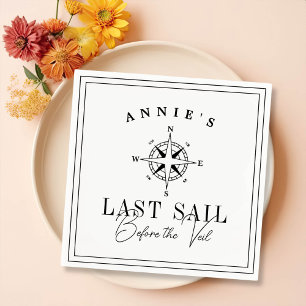 Last Sail Before the Veil Nautical Bachelorette Napkin