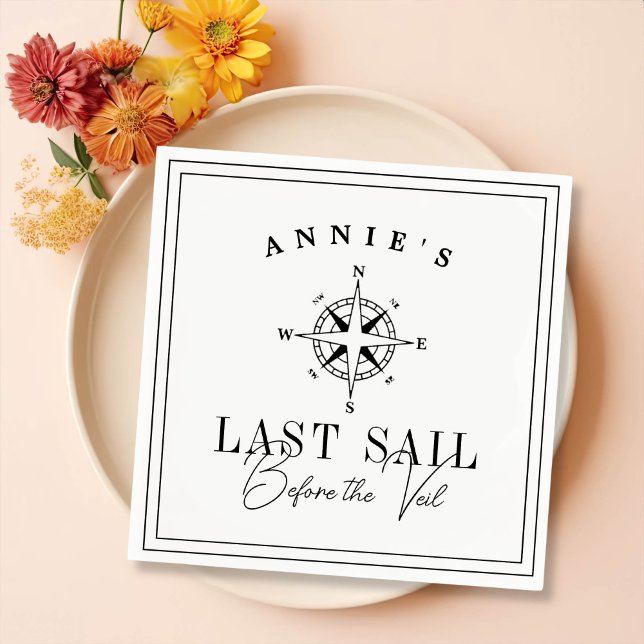 Last Sail Before the Veil Nautical Bachelorette Napkin (Creator Uploaded)