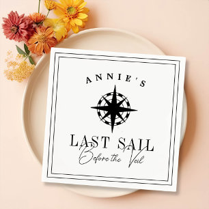 Last Sail Before the Veil Nautical Bachelorette Napkin