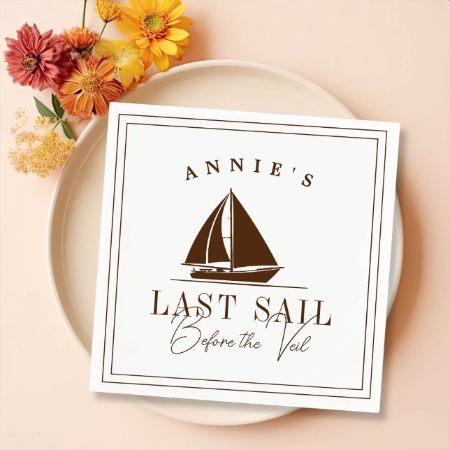 Last Sail Before the Veil Nautical Bachelorette Napkin (Creator Uploaded)