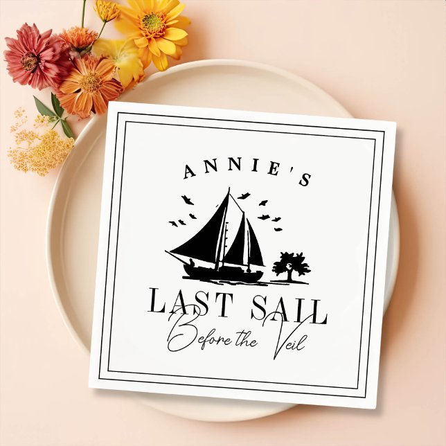 Last Sail Before the Veil Nautical Bachelorette Napkin (Creator Uploaded)