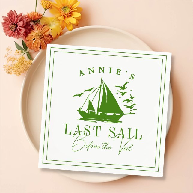 Last Sail Before the Veil Nautical Bachelorette Napkin (Creator Uploaded)