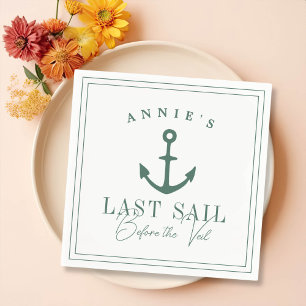 Last Sail Before the Veil Nautical Bachelorette Napkin