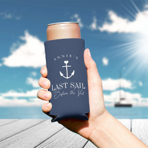 Last Sail Before the Veil Nautical Bachelorette Seltzer Can Cooler