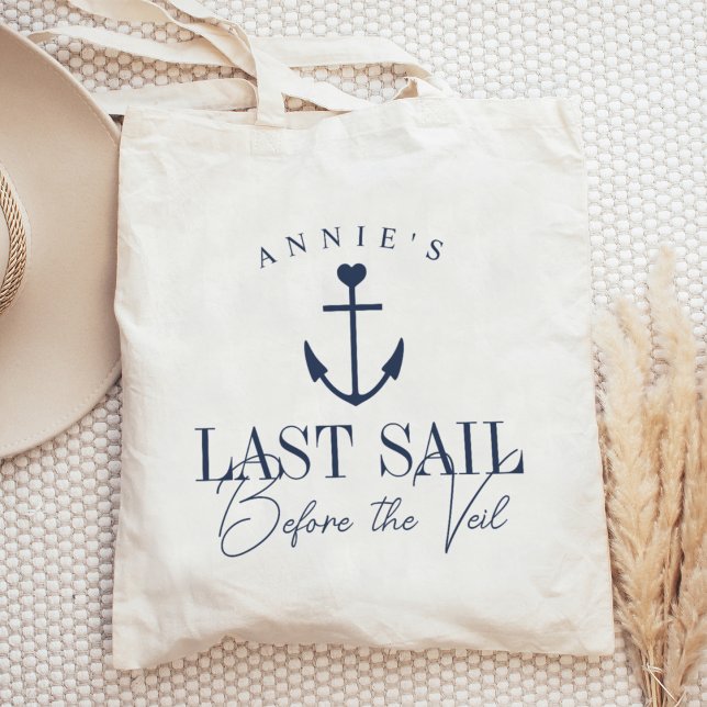 Last Sail Before the Veil Nautical Bachelorette Tote Bag (Creator Uploaded)