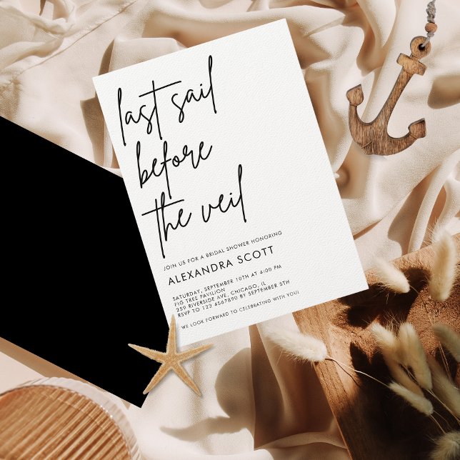 Last Sail Before the Veil Nautical Bridal Shower Invitation (Creator Uploaded)