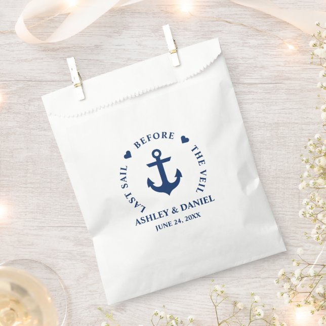 Last Sail Before The Veil Nautical Hearts Anchor Favour Bags (Clipped)