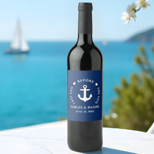 Last Sail Before The Veil Nautical Wedding Wine Label