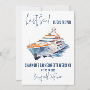 Last Sail, Yachting Bachelorette Weekend Party Invitation