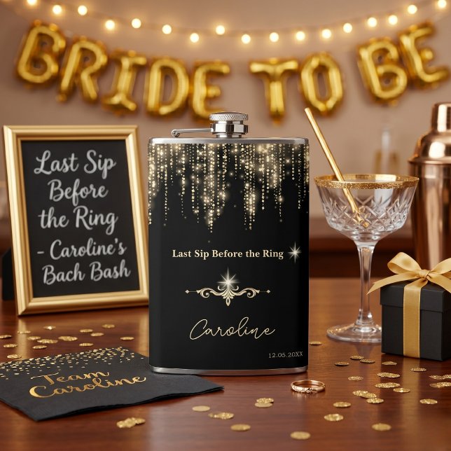Last Sip Before the Ring Personalised Bride to Be  Hip Flask (Creator Uploaded)