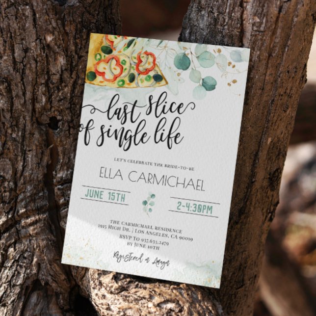Last Slice of Single Life Bridal Shower  Invitation (Creator Uploaded)