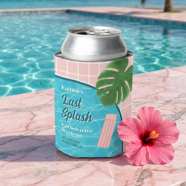 Last Splash Bachelorette Weekend Pool Party Favor Can Cooler (Creator Uploaded)