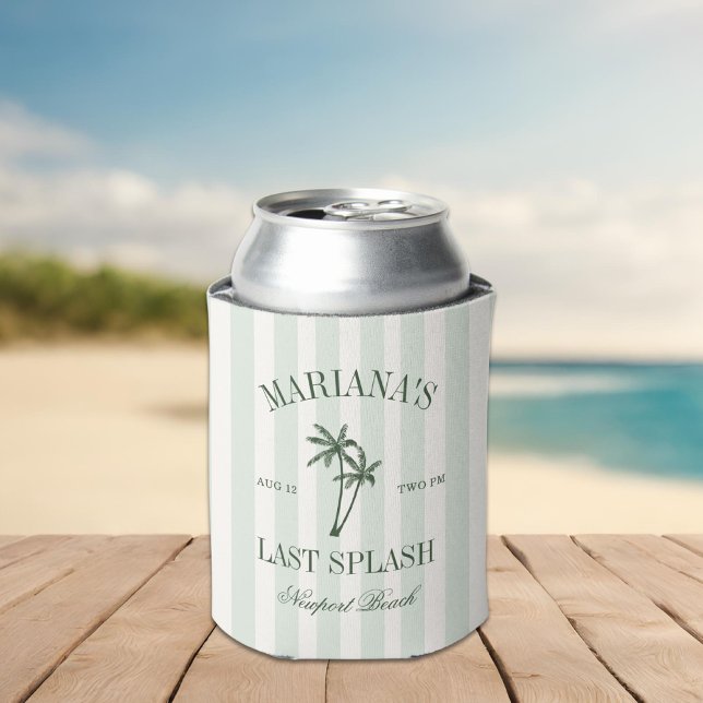 Last Splash Beach Palms Bachelorette Can Cooler (Creator Uploaded)