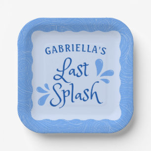 "Last Splash" Beach Pool Blue Bachelorette Party  Paper Plate