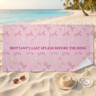 Last Splash Mermaid Bachelorette Personalised Beach Towel