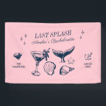 Last Splash Mermaid Pink Beach Bachelorette Party Banner<br><div class="desc">Make a splash at your upcoming bachelorette party with this stunning beach bachelorette party design. Whether you're celebrating a bach trip, a girls' vacation, or a best friends' engagement, this custom beach bachelorette party design is the perfect addition to your unforgettable getaway. Add a personal touch to your bachelorette party...</div>