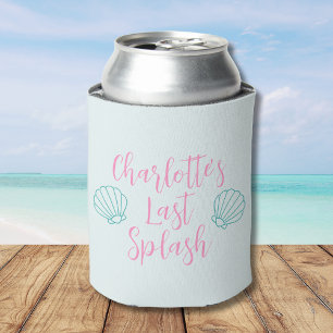 Last Splash Seashell Beach Bachelorette Can Cooler