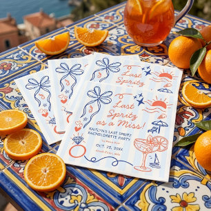 Last Spritz Amalfi Coast Bachelorette Party Napkin