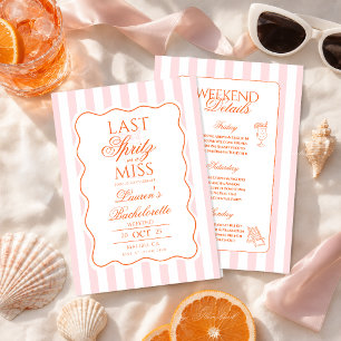 Last Spritz As A Miss Bachelorette  Invitation