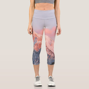 Last sun light on mountain Storžič, Slovenia Capri Leggings