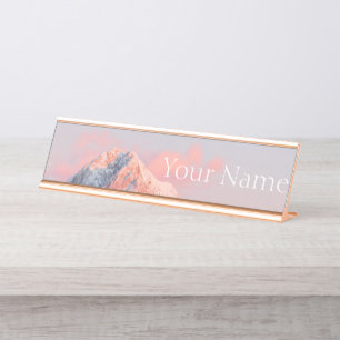 Last sun light on mountain Storžič, Slovenia Desk Name Plate