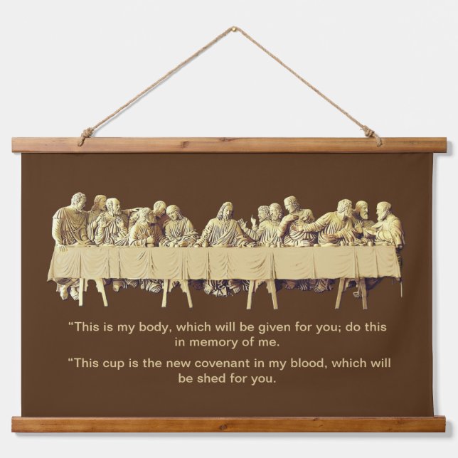 Last Supper Wood Topped Wall Tapestry (Front)