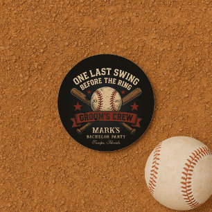 Last Swing Baseball Bachelor Party Classic Round Sticker