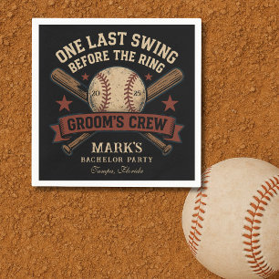 Last Swing Baseball Bachelor Party Napkin