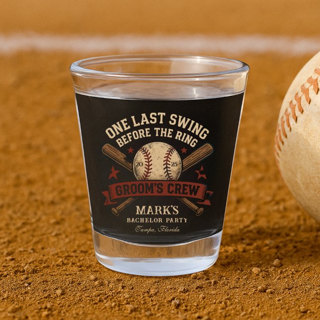 Last Swing Baseball Bachelor Party Shot Glass (Creator Uploaded)