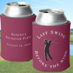 Last Swing Before The Ring Bachelor Party Favor Can Cooler