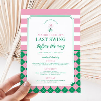 Last Swing Before the Ring Bachelorette Invitation
