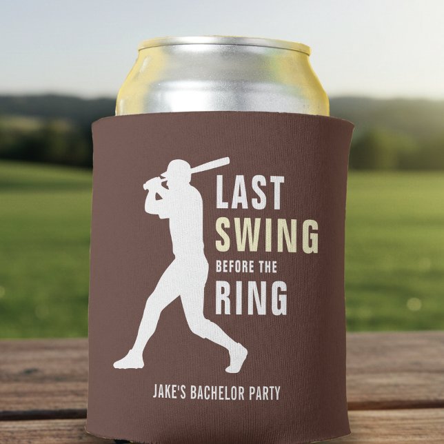 Last Swing Before the Ring Baseball Bachelor Party Can Cooler (Creator Uploaded)