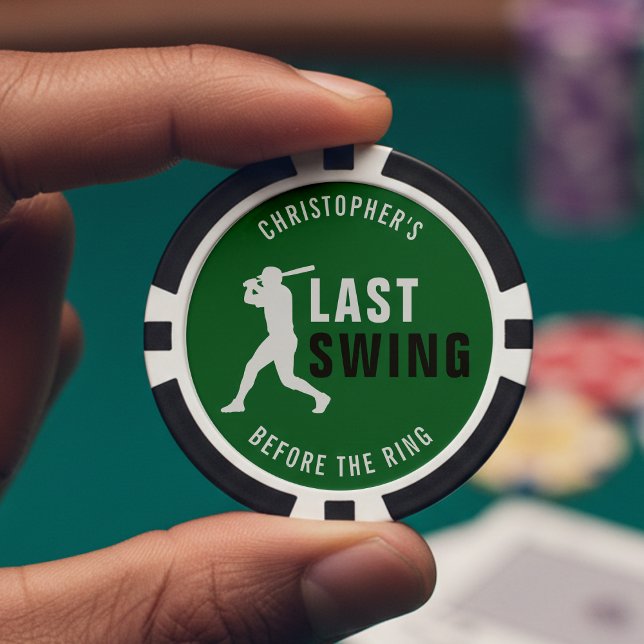 Last Swing Before the Ring Baseball Bachelor Party Poker Chips (Creator Uploaded)