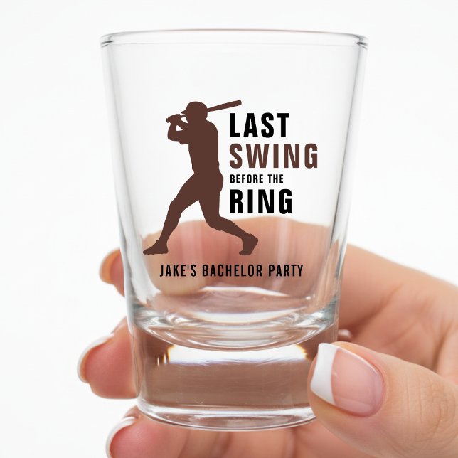 Last Swing Before the Ring Baseball Bachelor Party Shot Glass (Creator Uploaded)