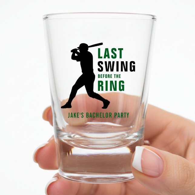 Last Swing Before the Ring Baseball Bachelor Party Shot Glass (Creator Uploaded)