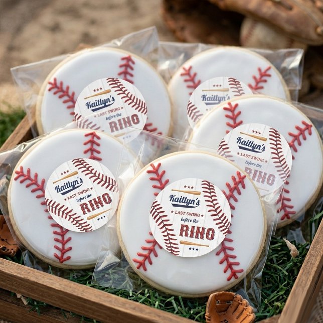 Last Swing Before The Ring! Baseball Bachelorette Classic Round Sticker (Creator Uploaded)