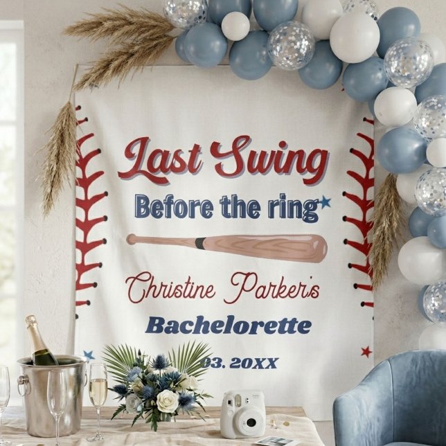 Last Swing before the ring Baseball  Bachelorette Tapestry (Creator Uploaded)