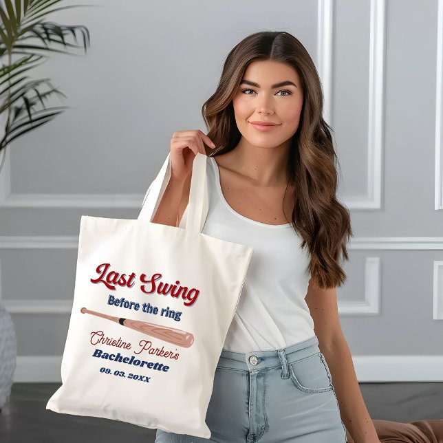Last Swing before the ring Baseball  Bachelorette Tote Bag (Creator Uploaded)