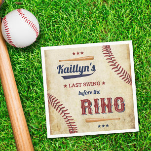 Last Swing Before The Ring! Baseball Bridal Shower Napkin